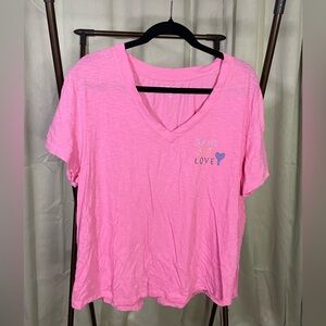 LOFT pink V neck tee